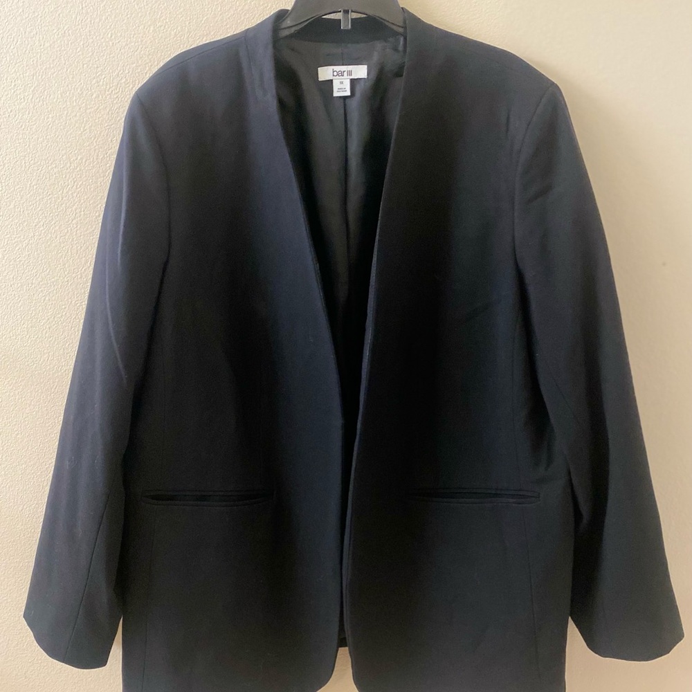 Bar III Black Blazer Classic Open-Front Design